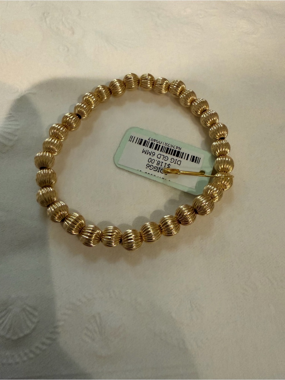 Enewton dig gold 6mm Beaded Stretch Bracelet NWT